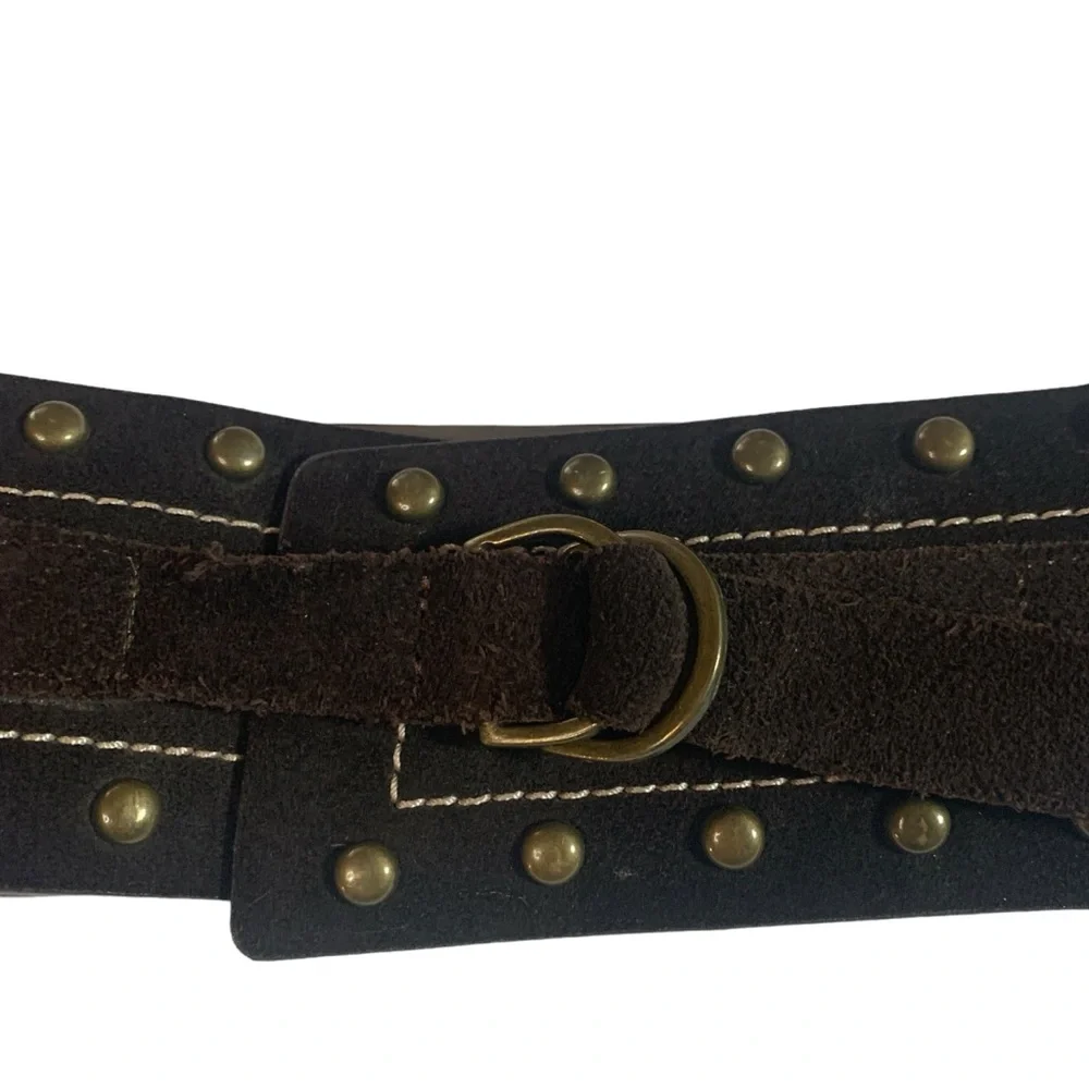 Candies BoHo Hippie Brown Studded Suede Womens Hip Belt X/XL
